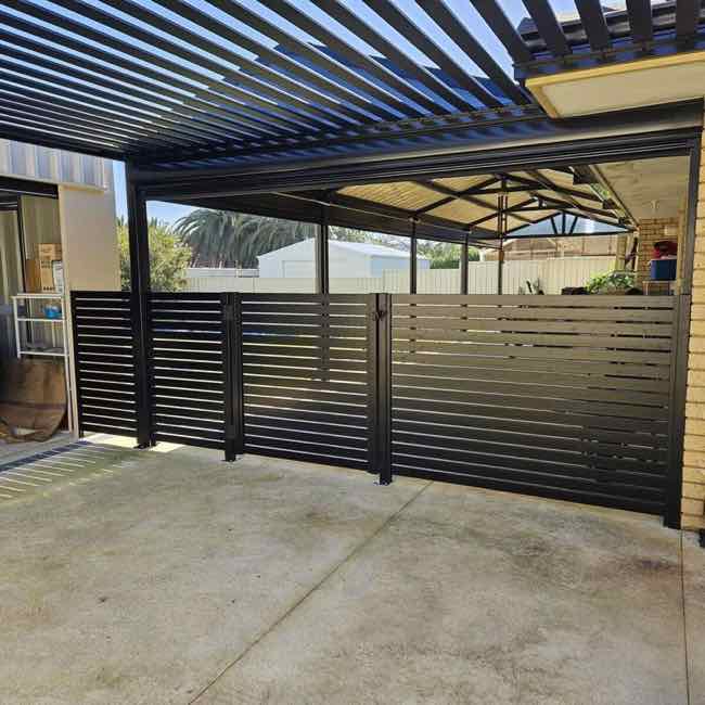 aluminium slat carport screen