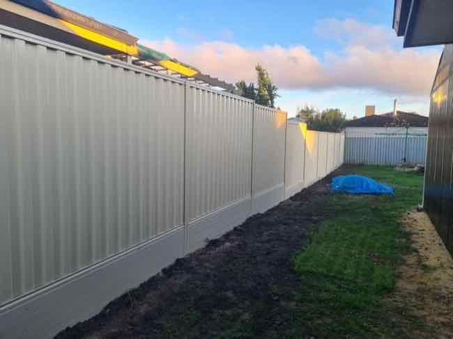 cream colorbond fence
