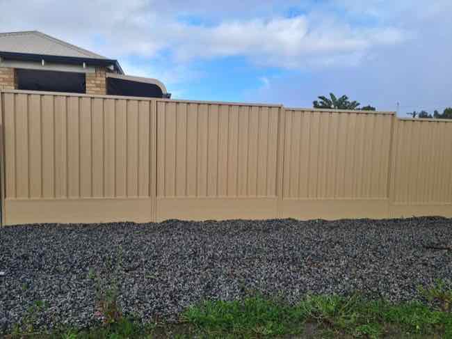 grey colorbond with retaining