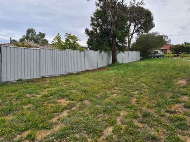 grey colorbond fence