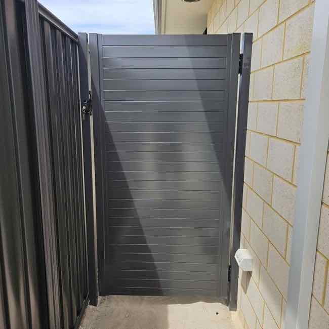 aluminium slat pedestrian gate