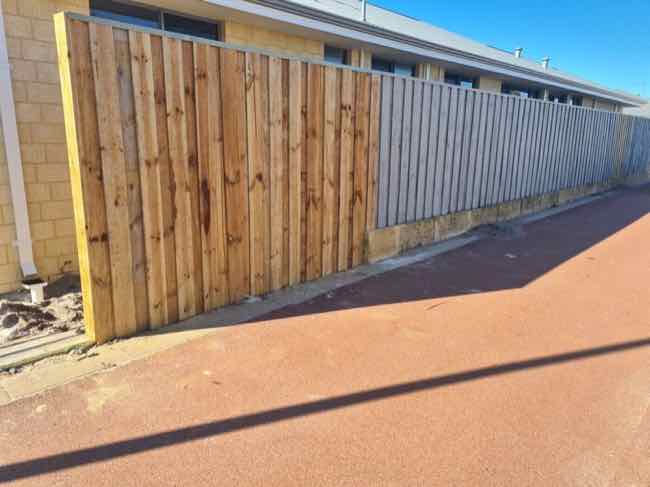 pine lap timber fence