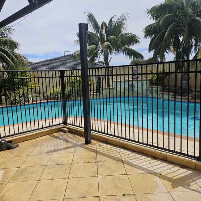 black pool fence