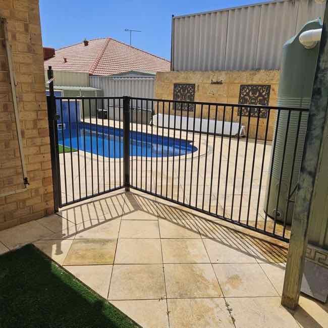 white pool fence